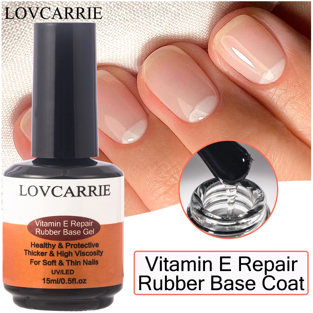 

1 PCS Vitamin E Repair Rubber Base Coat Gel Nail Polish 15ML Semi Permanent UV Thicker High Viscosity Manicure Base Gel Varnish