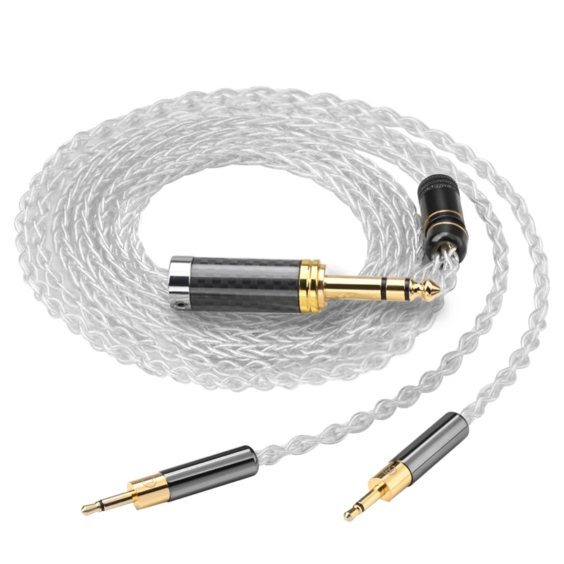 ATAUDIO HiFi-Kopfhörerkabel, Hi-End, 8 Anteile, reiner Silberkern mit vergoldetem Stecker, Kopfhörerkabel für HD700 7