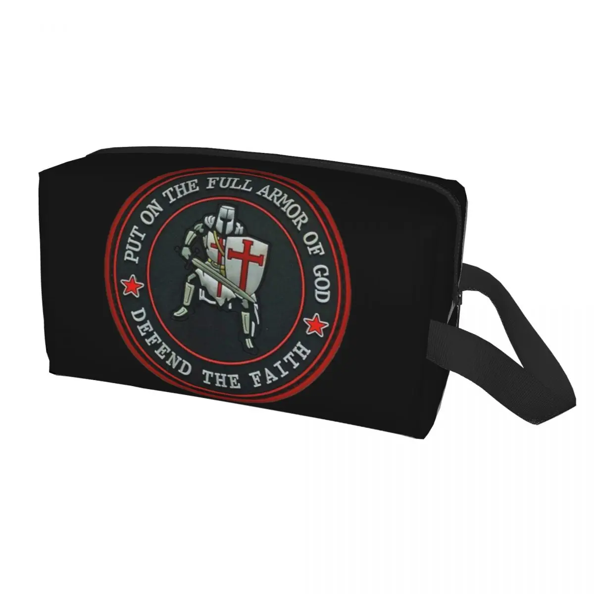 Templar Knight Jerusalem Cross Seal Medieval Warrior Symbol Travel Toiletry Bag for Cosmetic Makeup Bag Beauty Storage Dopp Kit