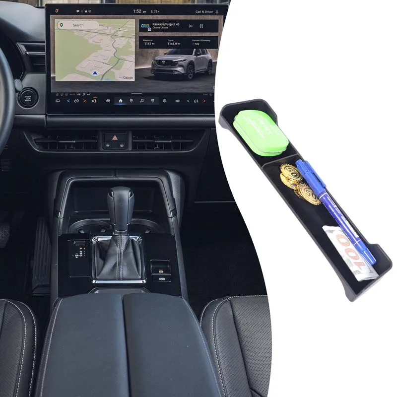 ABS Black For Mazda CX-5 2026 Car Center Control Tray Storage Rack Car Interior Modification Accessories