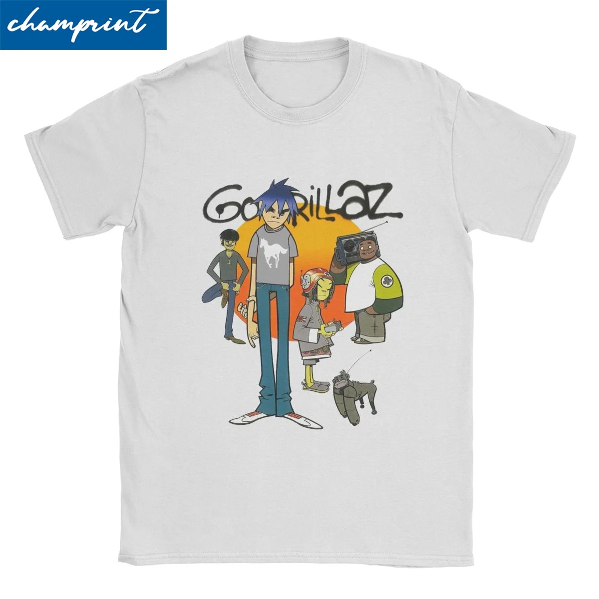 Crazy Gorillaz Rock Music T-Shirt Men Women's Crewneck Pure Cotton T Shirt Short Sleeve Tees Gift Idea Tops