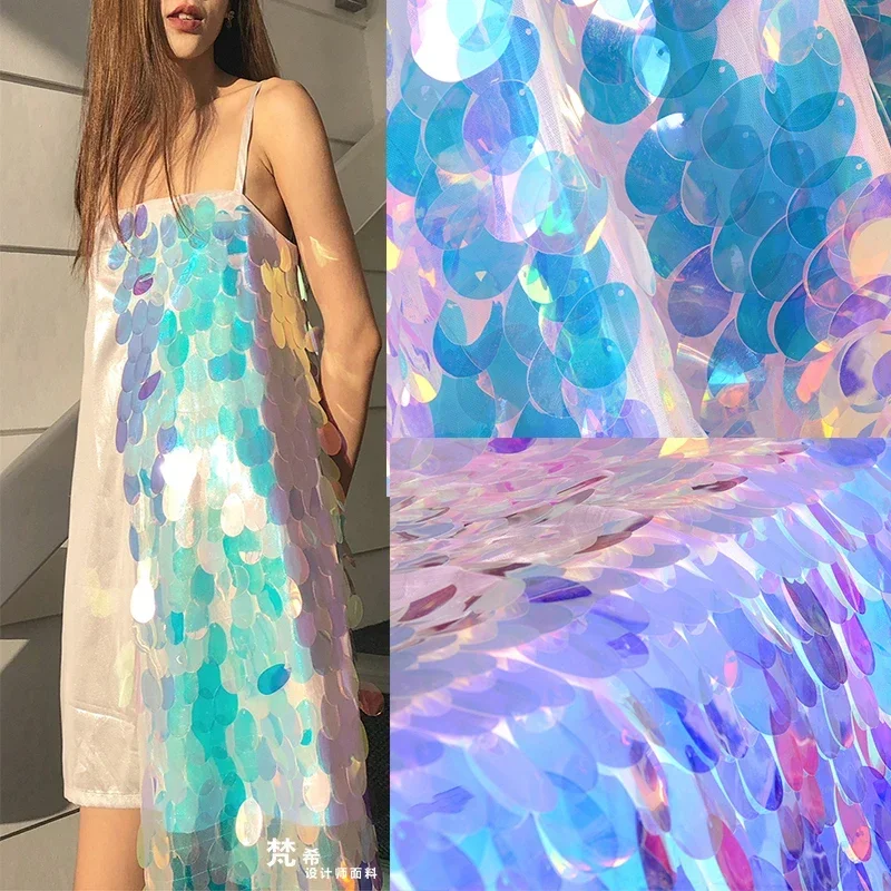 

Кружевная сетчатая ткань, дизайнерская градиентная иллюзия, модная зашифрованная рыбья чешуя, блестки для одежды, шитье своими руками по метрам, оптовая продажа