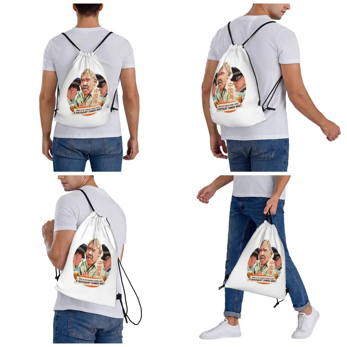 A Succulent Chinese Meal Backpacks Multi-function Drawstring Bundle Pocket Sports Bag Book Bags for Man Woman School