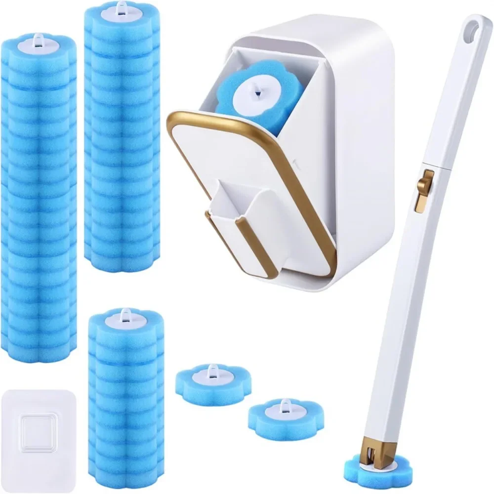 

С сменной насадкой, гигиенический очиститель для ванной комнаты, аксессуары для ванной комнаты, новый одноразовый набор туалетных щеток, система очистки