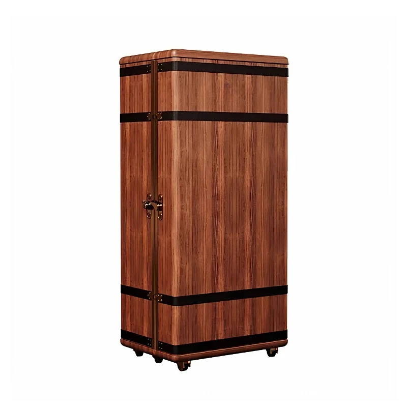 

Light luxury removable wine cabinet household high-end retro display cabinet walnut multi-layer storage side cabinet