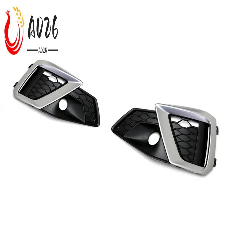 

A026-Car Front Bumper Grille Fog Lamp Light Cover Grille For A4 A4L 2020-2021 Sport