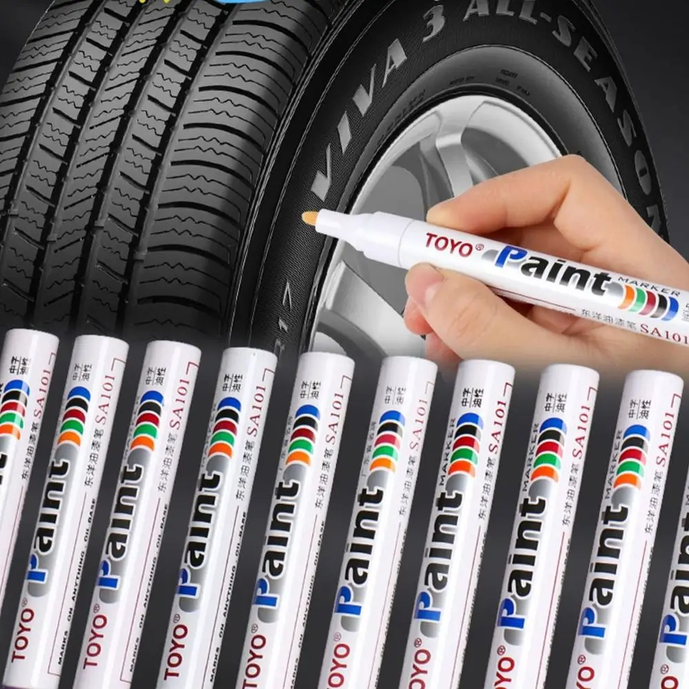 Plastic Cars Wheel Tire Oily Mark Pen New No Fading Waterproof Permanent Paint Marker Auto Rubber Tyre Paint Pen Car