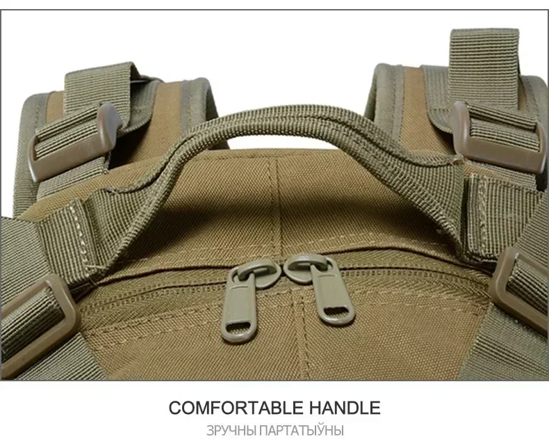 35L Herren-Taktikrucksack mit reflektierenden Streifen, modularem MOLLE-Ladesystem, für den Alltag, Pendeln, Fitness, Reisen, Camping, Wandern, Trekking, Outdoor-Aufbewahrung, Schultertasche – Detail 10