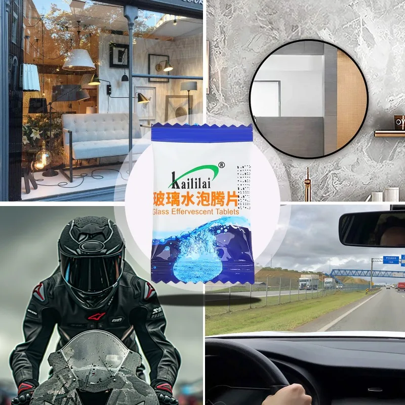 Automotive Effervescent Glass Cleaner Tablet Windshield Washer Fluid Solid Concentrate Safe Driving Clear View Dirt Remover Pack - Image 6