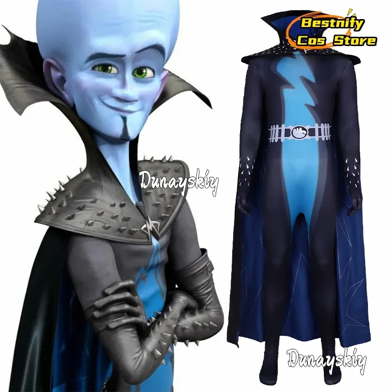 

CosplayAnime Megamind Cosplay Costume Unisex Outfit Jumpsuits Cloak Uniform Suit Halloween Party Role-playing Clothes