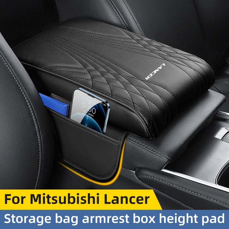 For Mitsubishi Lancer X 9 10 Evo New Car Armrest Box Height Increasing Pad Car Middle Armrest Storage Bag Protective Pad