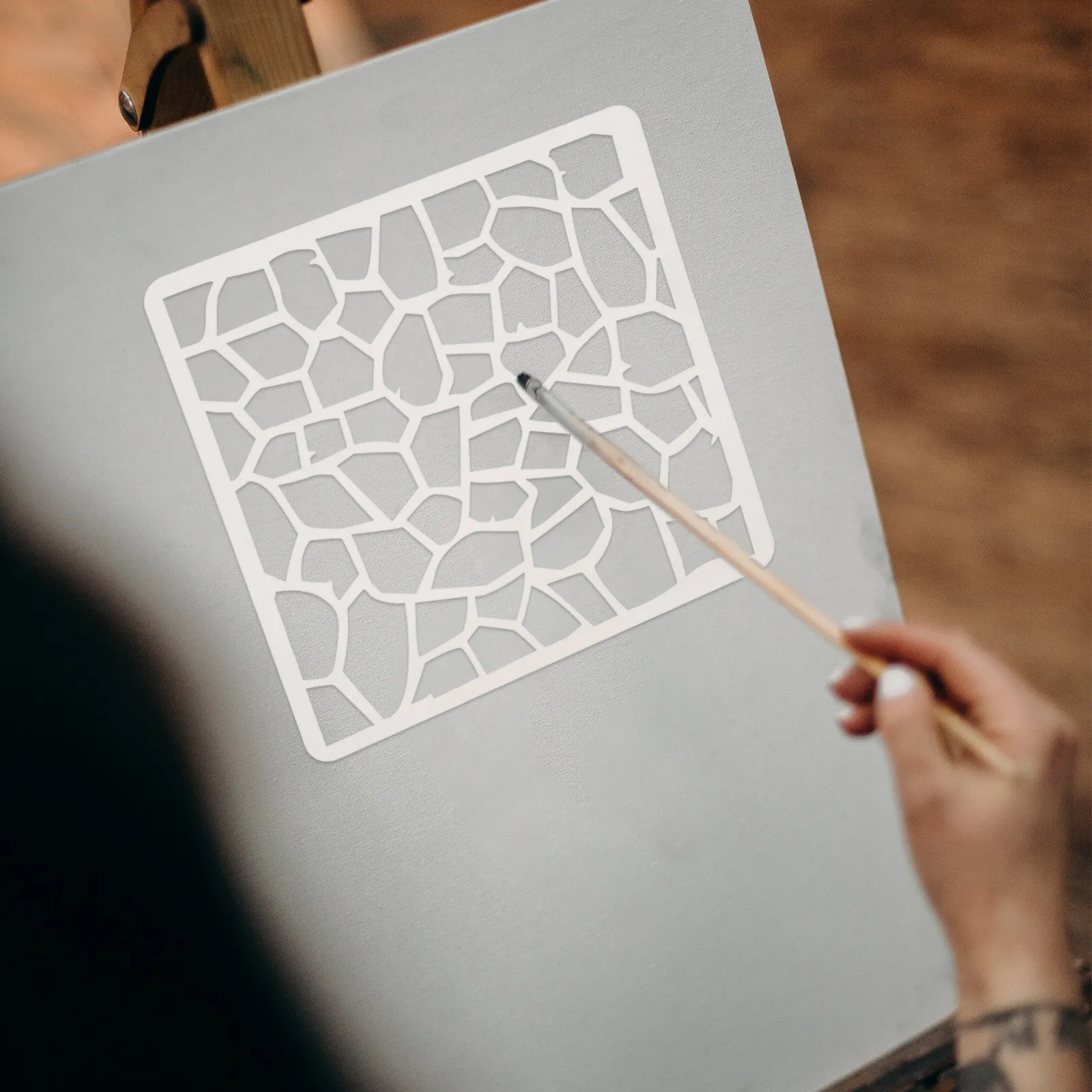 Geometric Stencil Template Reusable Pet Art Project Stencil for Journal Canvas Wall Floor Wood Crafts DIY Painting Background