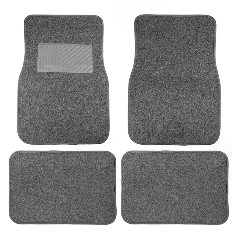 4pcs /Set Universal Car Foot Mats PVC Flocking Pads(Gray)