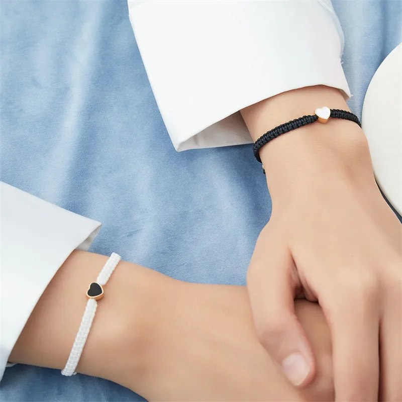 2er-Set mit farbenfrohen, herzförmigen, passenden Armbändern für Paare, Freundschaften, trendige Paar-Armbänder, Jahrestagsgeschenke zum Valentinstag – Detail 18
