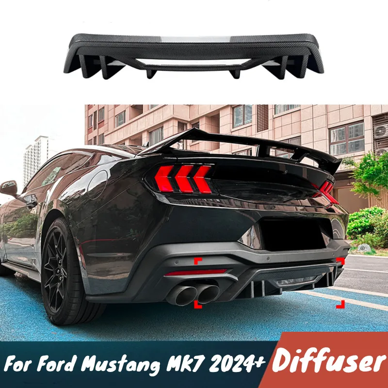 

Для Ford Mustang MK7 2024 + автомобильный задний бампер, диффузор, сплиттер, спойлер для губ, Monjaro, тюнинг, внешний комплект кузова, аксессуары
