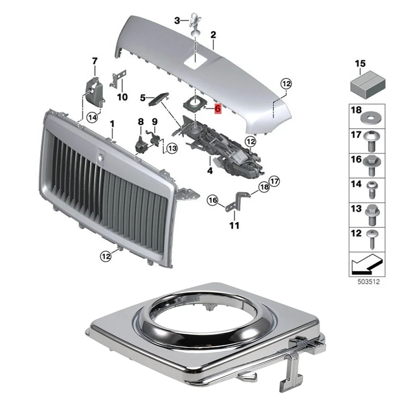 Mega Sale New 51138493852 Front Hood Logo Cover Chrome Trim Plate 51137459514 for Rolls Royce Cullinan RR31 2018-2024 B
