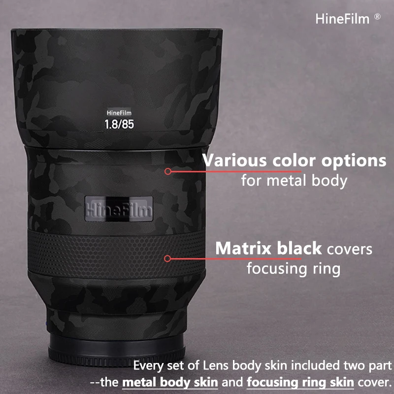 Hinefilm Skin para ZEISS 85mm F1.8 para Sony E Mount lente calcomanía piel para Batis 85f1.8 lente pegatina 85 1,8 cubierta envolvente 1,8/85