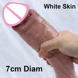 Huge XXL Realistic Dildo Soft Dick Strapon Suction Cup Penis Anal Sex Toys Flexible G-spot Stimulator with Curved Shaft and Ball