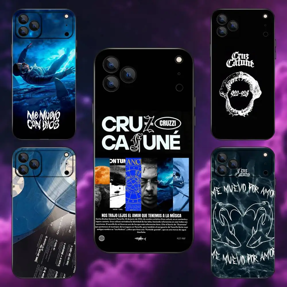 حافظة هاتف Cruz Cafune Me Muevo Con Dios لهاتف iPhone 17,16,15,14,13,12,Pro,Max,Plus,E,SE4,Air,Mini Black Soft Box