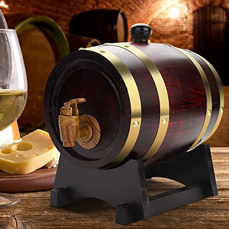 UNTIOR 1.5/3L Wood Wine Barrel Oak Beer Brewing Equipment Rum Pot Whisky Wine Bar Tools Wedding Decoration Home Brew Beer Tools