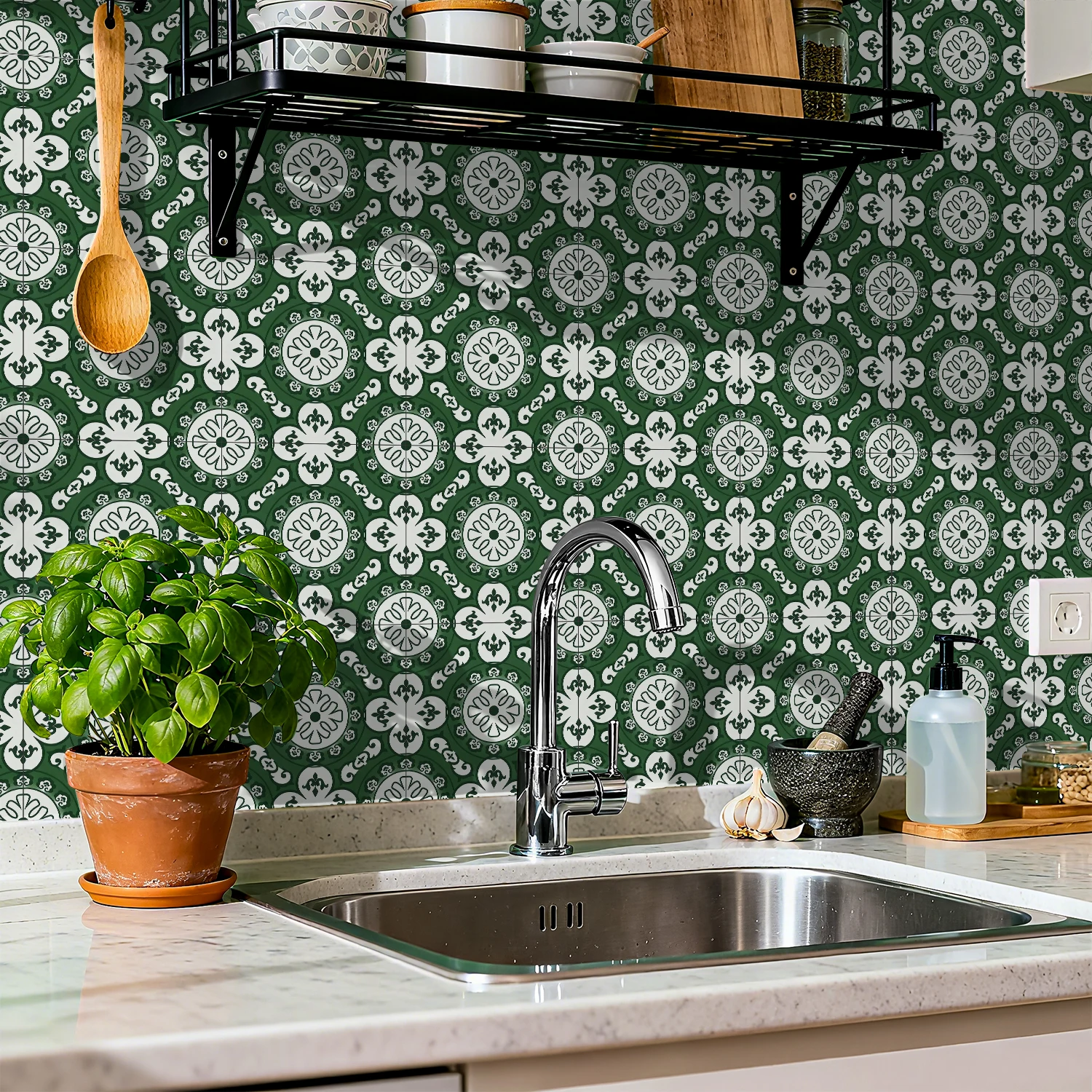 36 self-adhesive PVC tile stickers, kitchen and bathroom use self-adhesive splash proof stickers for home decoration