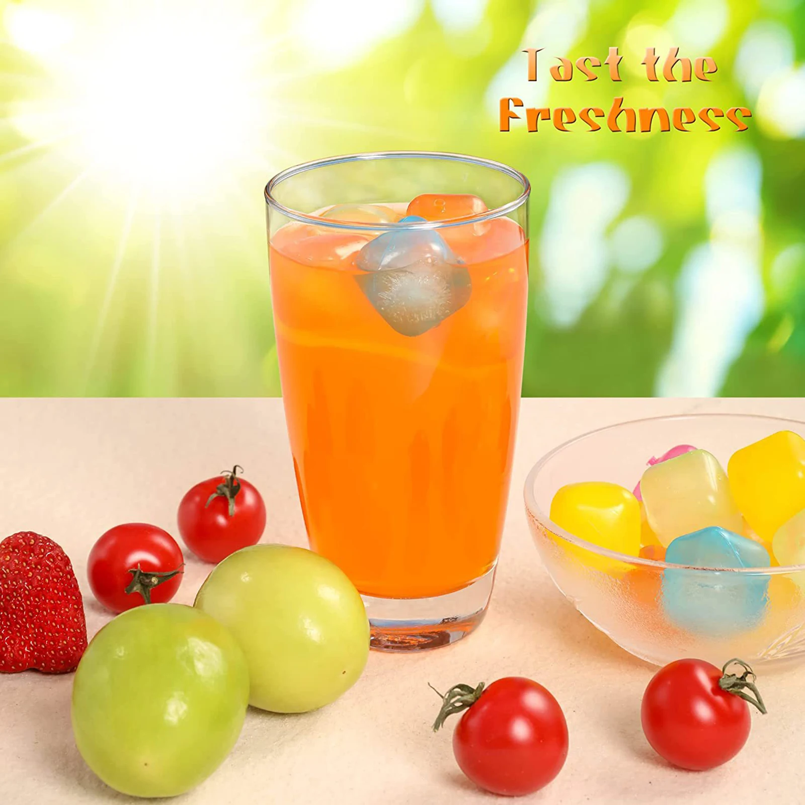 24 Pack Reusable Ice Cube Food Grade Quick Freezing and Cooling Ice Cubes No Dilution for Coffee Wine Cocktails