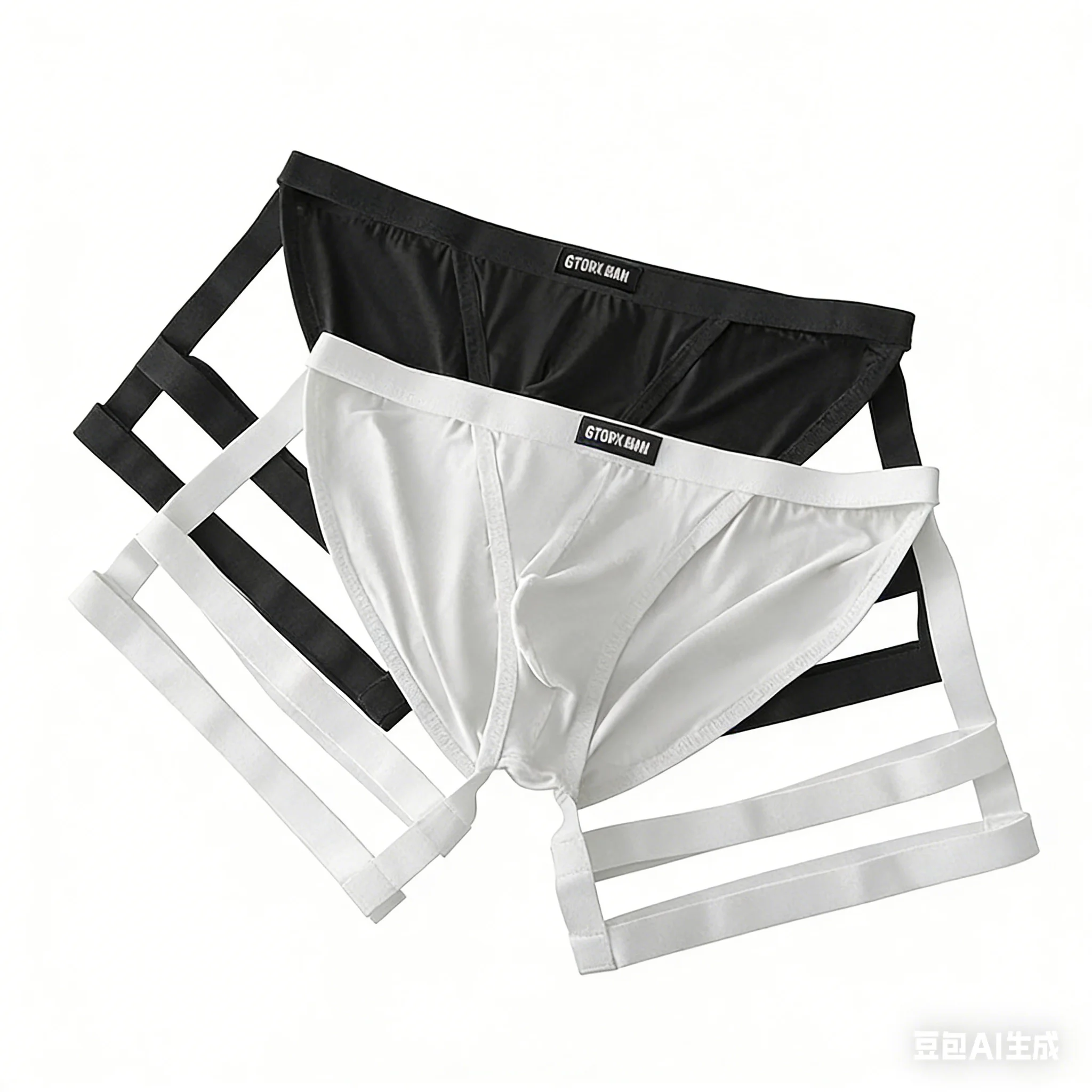 

Men's Sexy Briefs Male Low Rise U Convex Pouch Underwear Elastic Bandage Leg Strap Underpants Gays Erotic Hollow High Fork Tanga