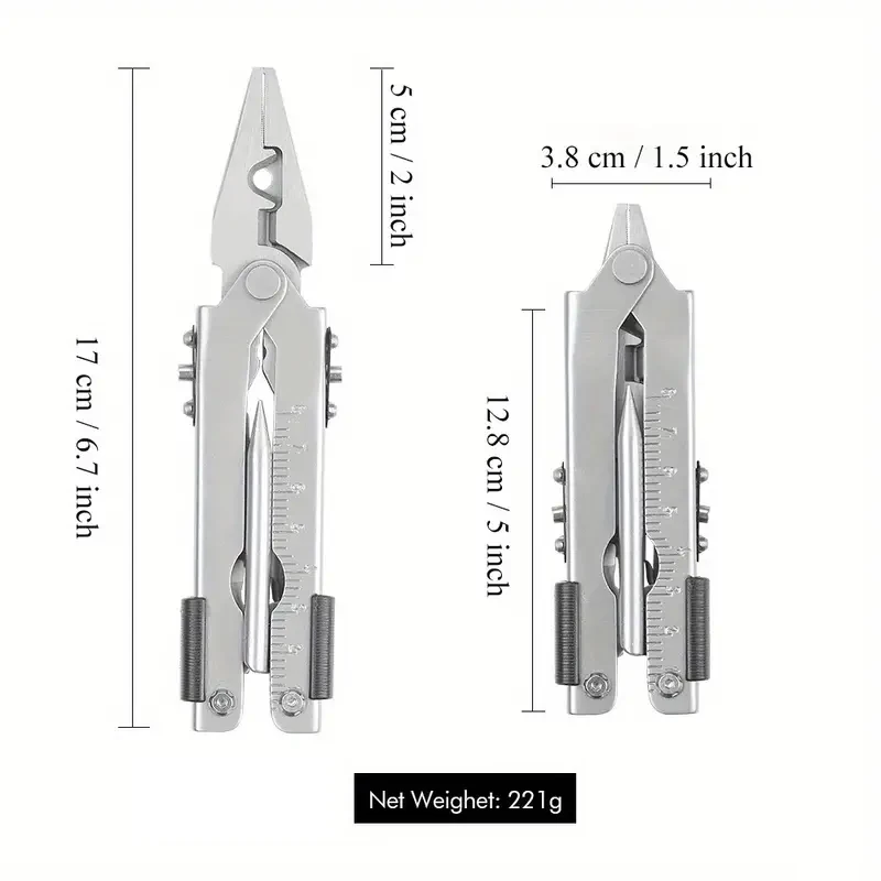 Portable Multitool Pliers Knife Bottle Opener Wire Diagonal Pliers Portable Hand Tools with Pocket for Outdoor Survival Camping