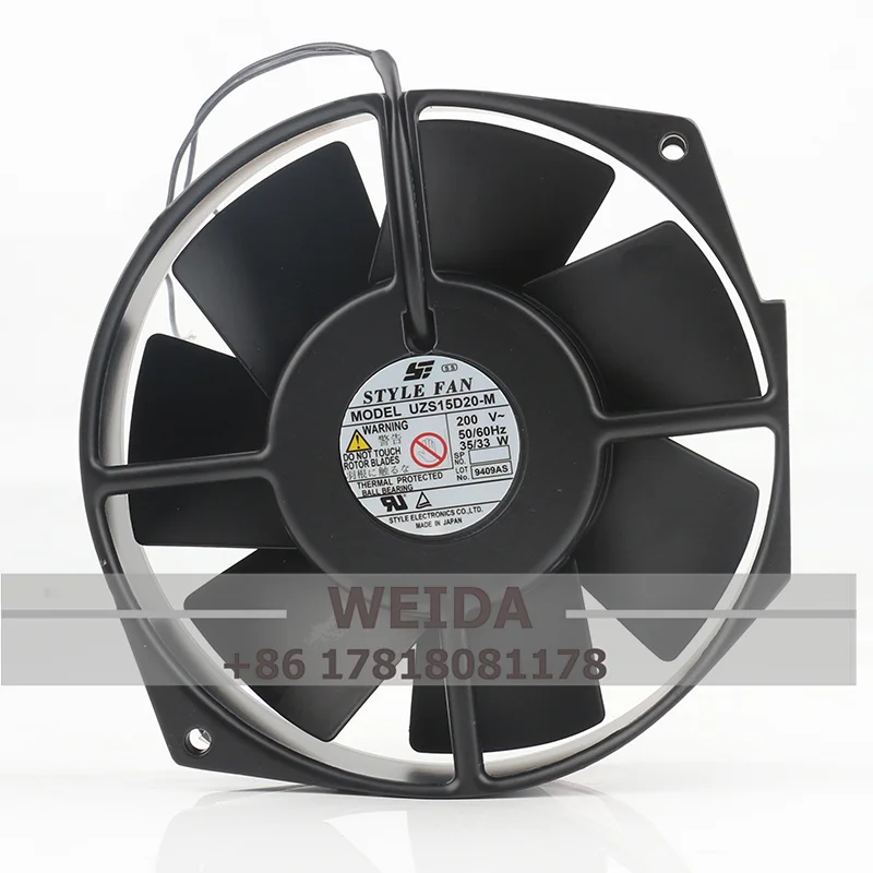 

Original STYLE FAN AC200V 35/33W DC EC 17238 172X150X38MM 17CM Heat-resistant Double Ball Bearings 2-wire UZS15D20-M Cooling Fan