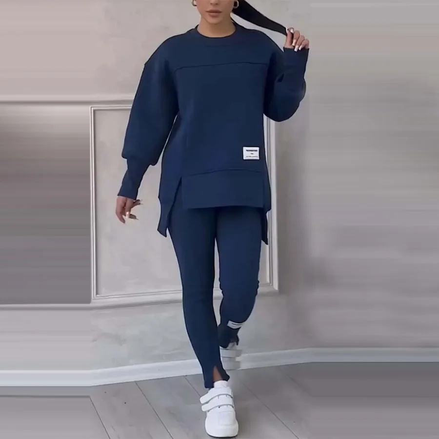 Conjuntos de pantalones para mujer, sudaderas con capucha estampadas, conjuntos a juego, jersey, sudaderas, manga larga, corte ajustado, cintura elástica, pantalones hasta el tobillo, informales