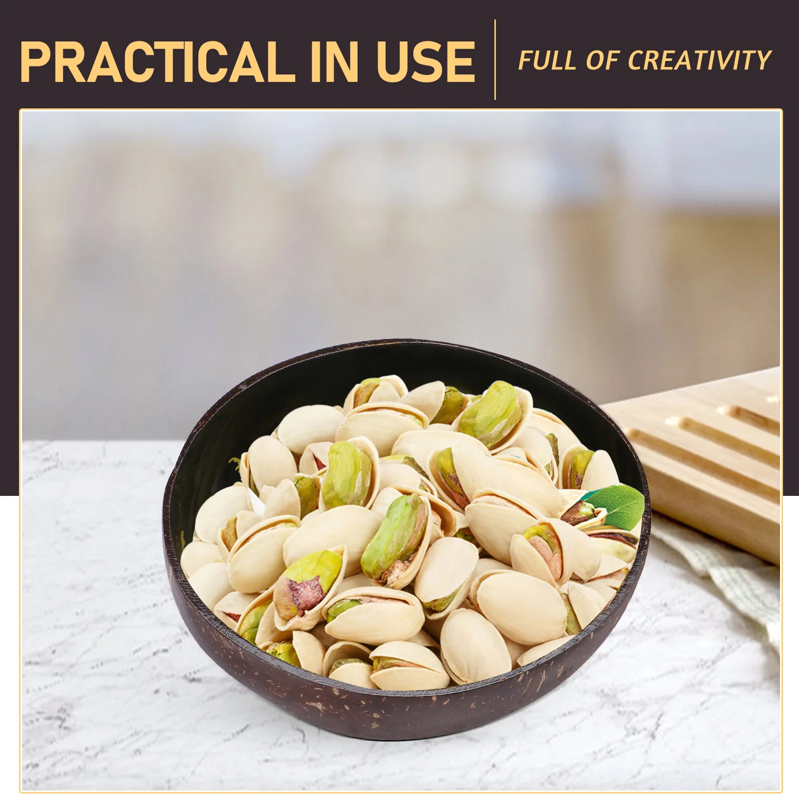 

Natural Coconut Shell Bowl Unique Pattern Eco-Friendly Storage For Keys Candy Nuts Organizer Home Decor Kitchen Bar