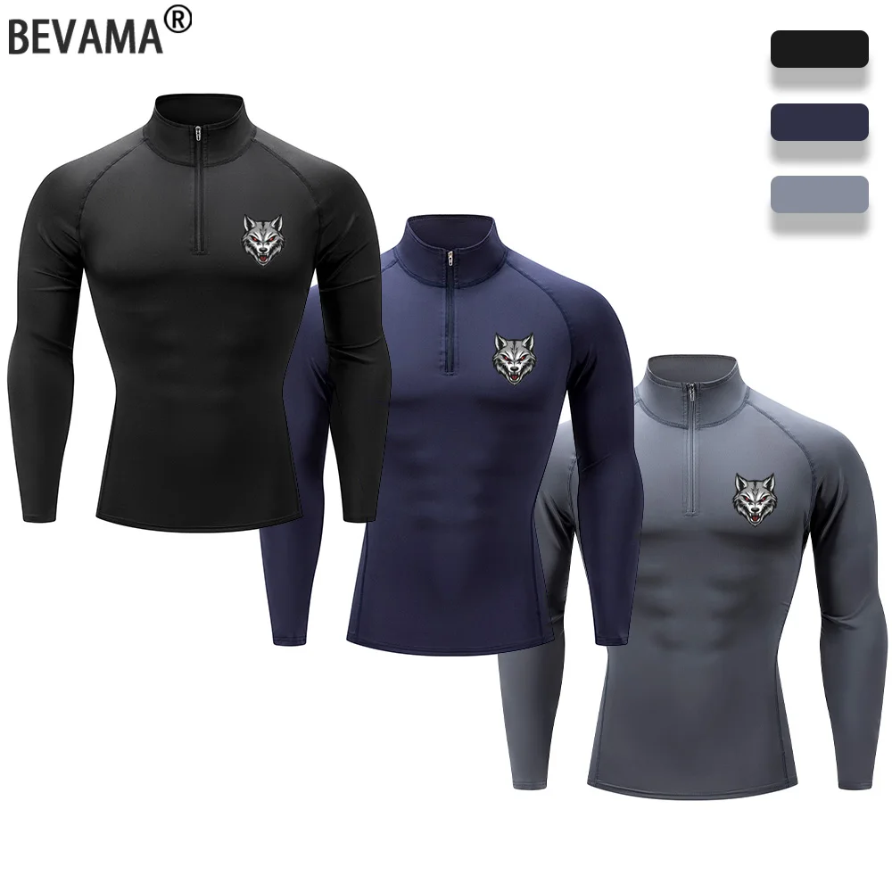 Men's Compression T Shirt Quick Dry Bodybuilding Running Shirt Summer Elastic Long Sleeve Top Gym Workout Sport Tight Rashgard
