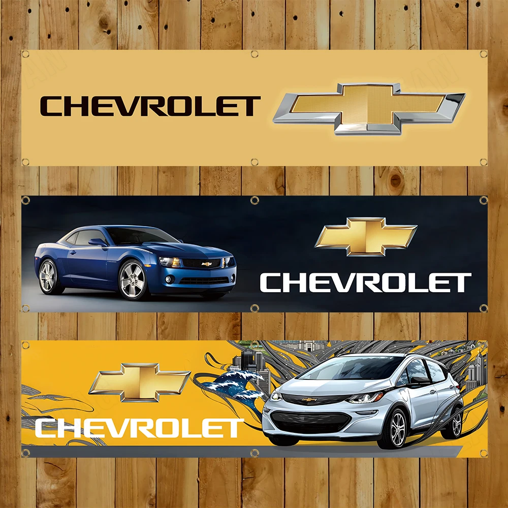 60x240cm Racing Banner Flag Tapestry Polyester Printed Flag Garage or Outdoor For Decoration C-chevrolets