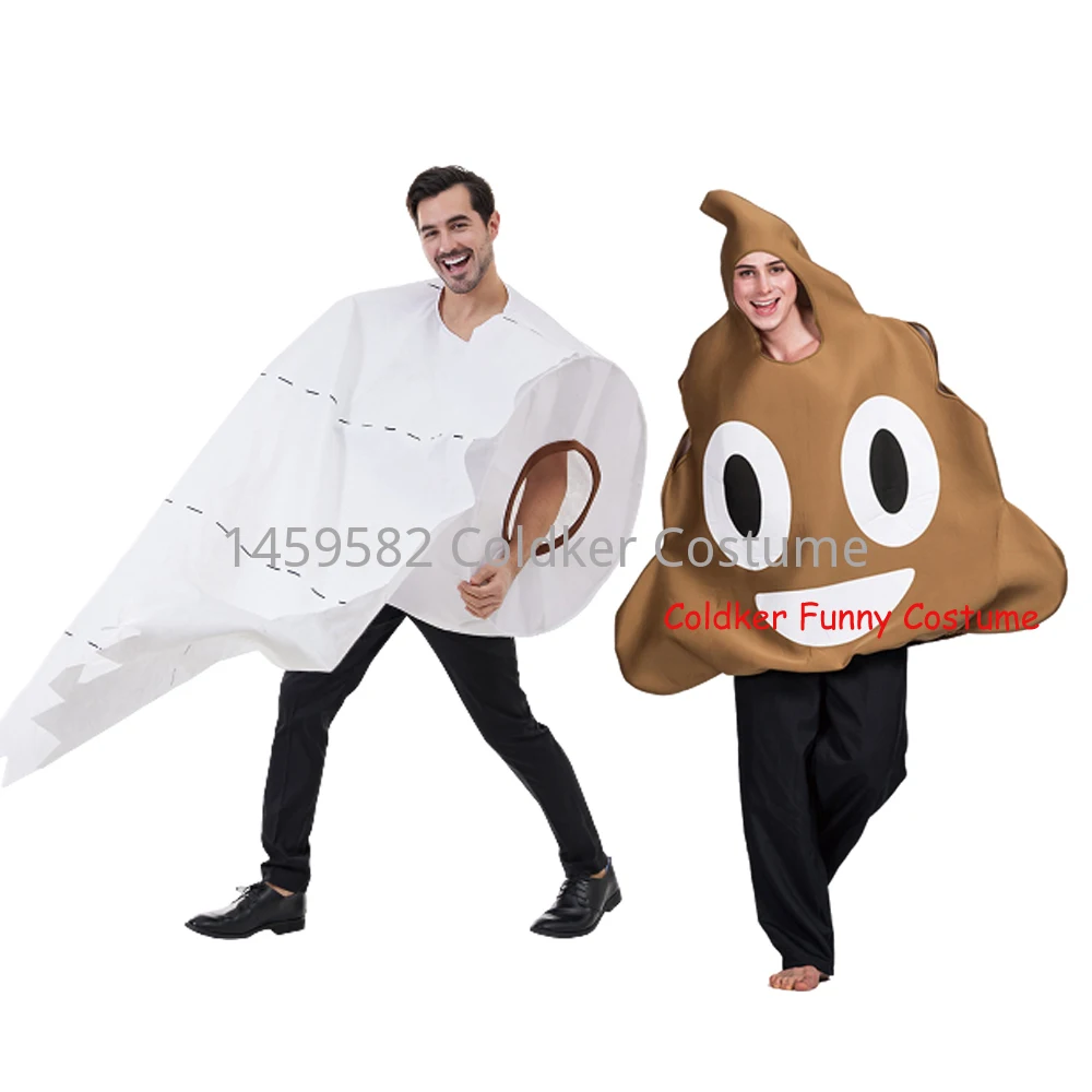 Adulto divertente rotolo di carta cacca stampa 3D abbigliamento Cosplay per Halloween Cos Party Roll carta velina toilette Costume di carnevale