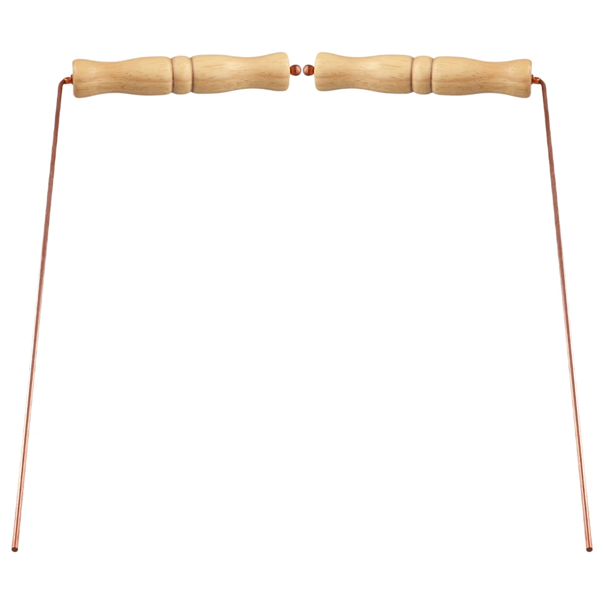 A99T Copper Dowsing Rods Kit for Divination Tool - Natural Wooden Handles Divining Rods