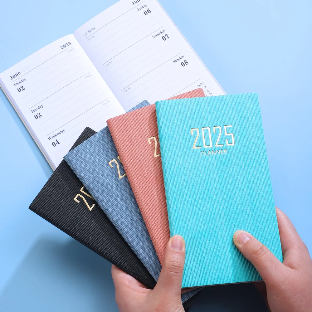 2025 A6 Agenda Book Mini Portable Diary Weekly Planner Notebooks To Do List English Notepad With Calendar School Office Supplies