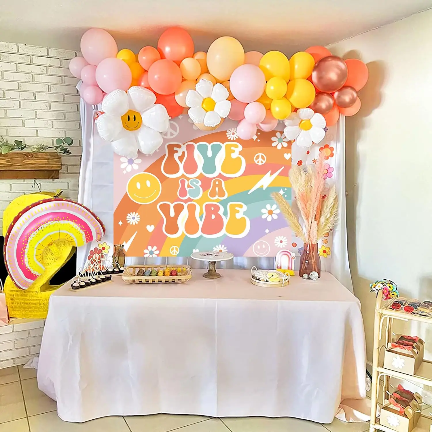 Laventy 78 PCS Five is Vibe Party Decoration Backdrop Five is Vibe Birthday Decoration Five is Vibe Balloons