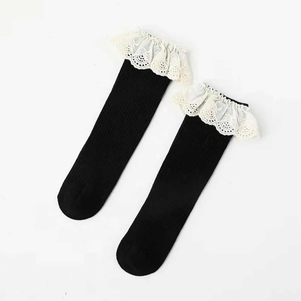 

New Fashion Cotton Princess Stockings Lace Stuff Soft Long Socks Ruffle Stockings