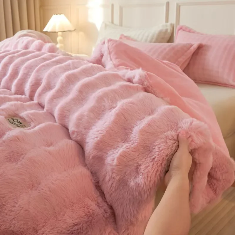 100% milk fleece quilt thickened super warm coral flannel core home hotel single double comforter autumn winter blanket