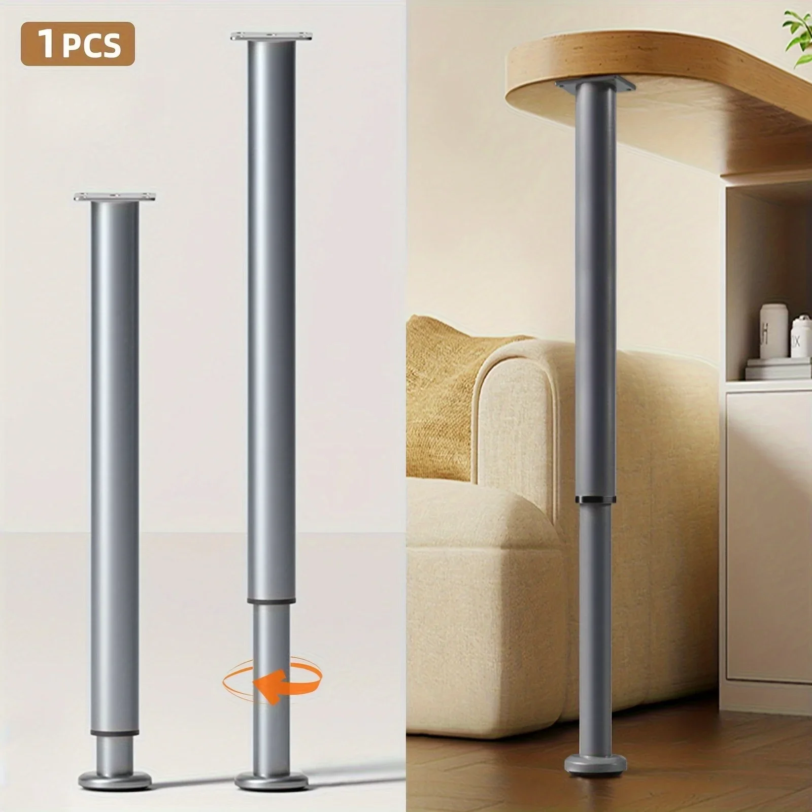 [금속 가구 테이블 다리] 1pc 조정 가능한 금속 테이블 다리, 42-72cm, DIY 프로젝트용 원통형 가구 다리,
