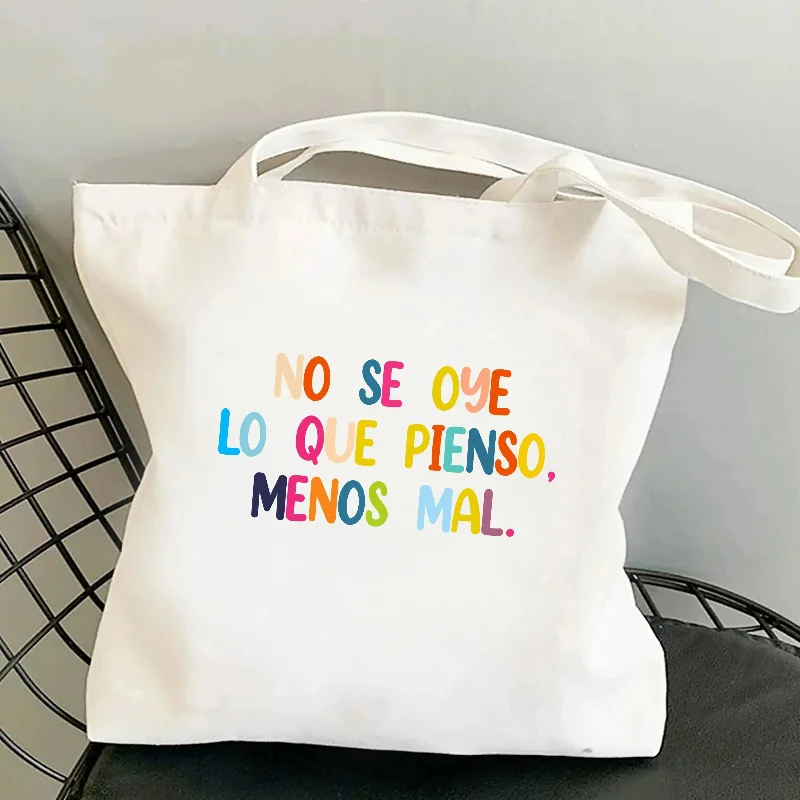 Spanish Women Shoulder Bag Graphic Harajuku Shopper Bags Large Capacity Canvas Tote Handbag No Zipper Eco Casual Girl Handbags