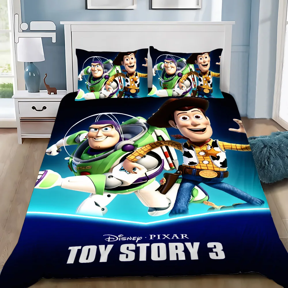 Duvet Cover Pillowcase Bedding Set Toy Storys Buzz Lightyear Adult Boy Girl Bedroom Decoration Children Single Double Large Size