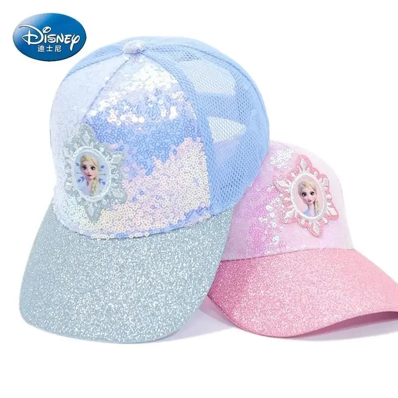 New Disney Hats Frozen Princess Elsa Sun Shading Uv Protection Baseball Cap Duckbill Cap For Girls In Summer