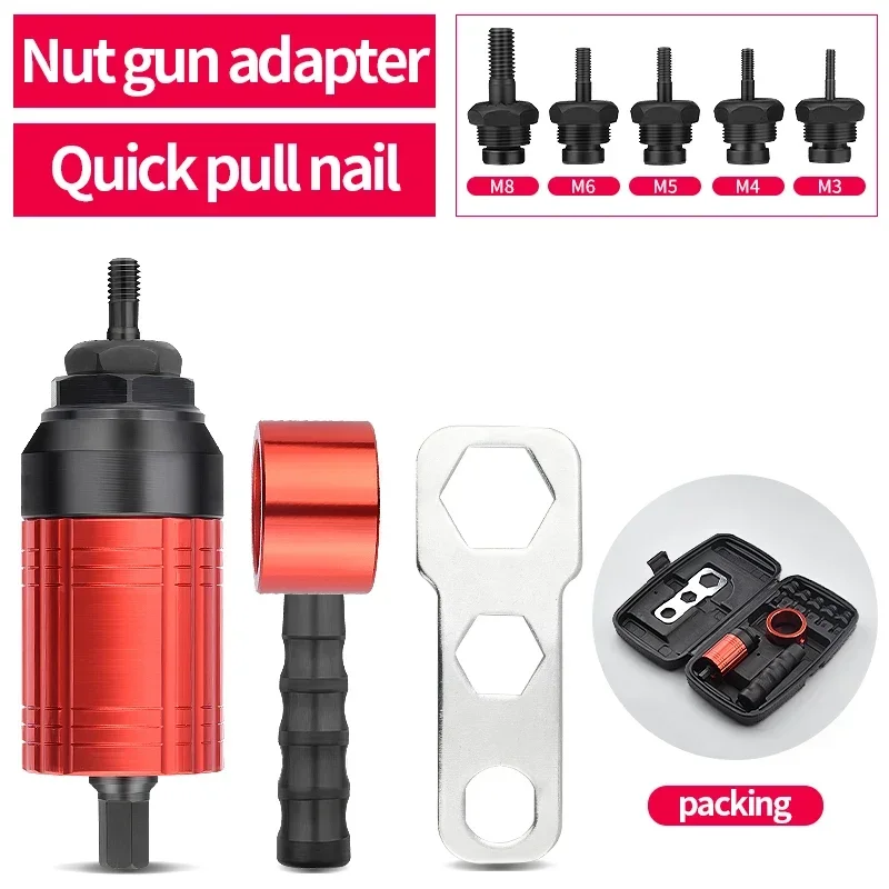 Pistola Rivettatrice Elettrica Pneumatica Automatica per Allungamento Dadi e Rivetti in Alluminio