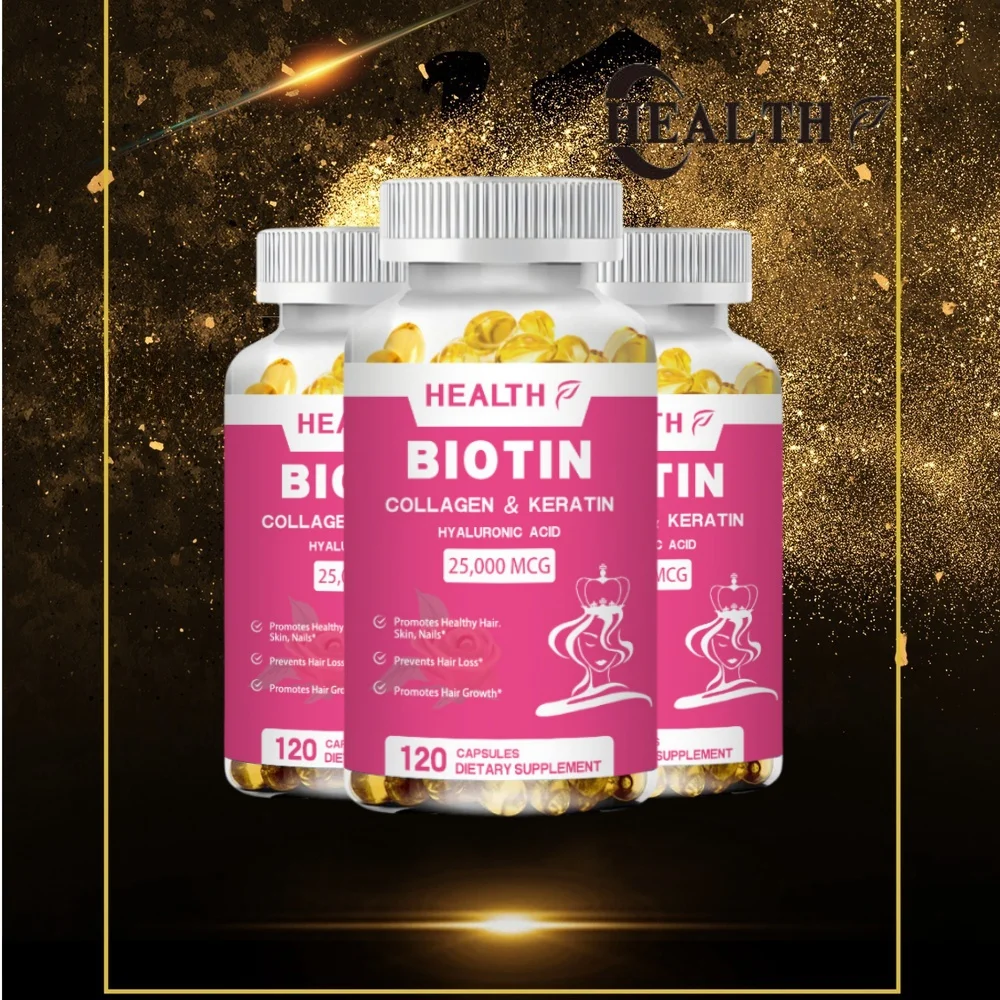 Super Collagen Protein, Containing Vitamin C and Biotin, Skin, Hair And Nail Supplements, Containing Antioxidants, 120 Capsules