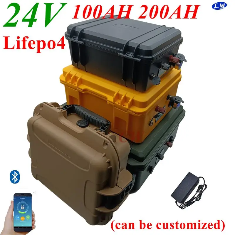 24V 100AH 120AH 150AH 200AH LiFePO4 Battery 24V lifepo4 battery 24v lithium battery Lithium iron phosphate battery with Charger