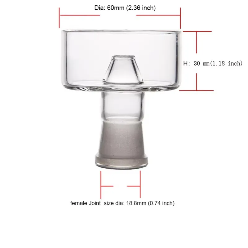 1PC Chicha Narguile Big Hole Glass Bowl Shisha Head Hookah Tobacco Pot with Charcoal Holder for Hookah Smoking Accessories view 3