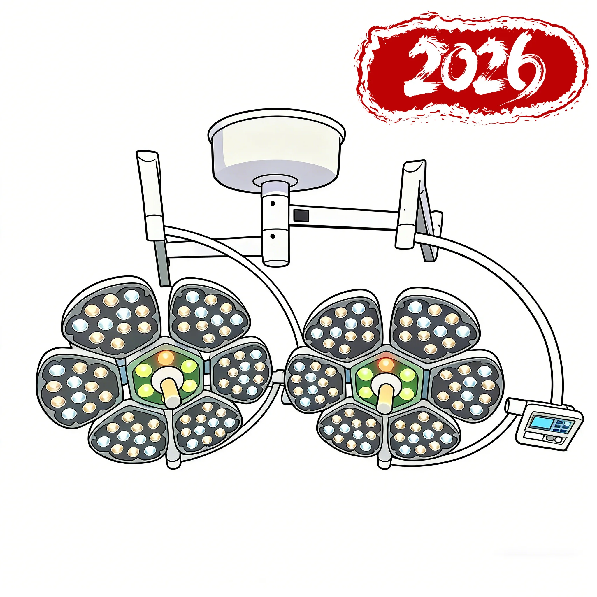 LED Surgical Light Shadowless Operating Room Lamp With Stand | Mobile Veterinary Operating Light CE Certified