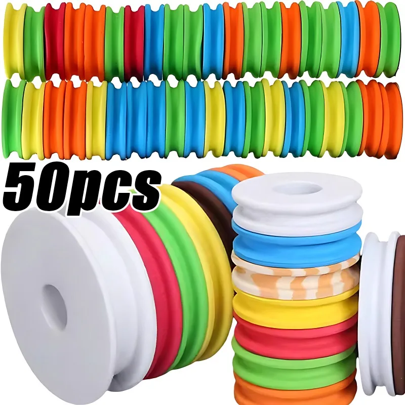 10/20/50pcs EVA Foam Spools Fishing Winding Board Fishing Hook Line Tackle Foam Spool Trace Wire Swivel Fishing Accessories