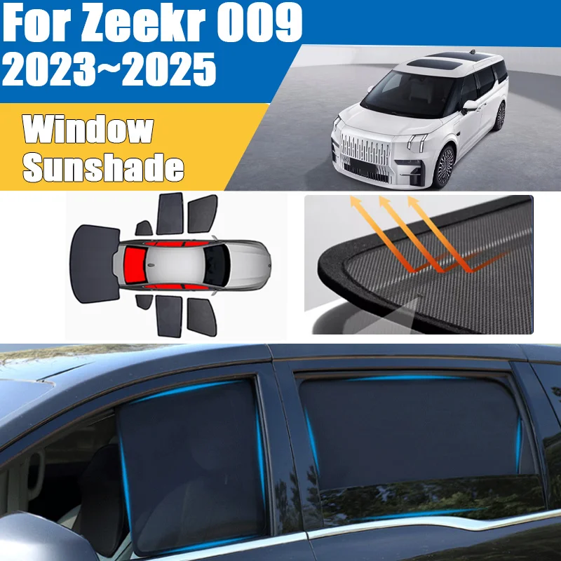 

Car Sun Shade For Zeekr 009 2023 2024 2025 Curtain Mesh Blocks UV Rays Heat Insulation Windshield Frame Curtain Car Accessories